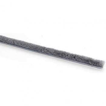 EMUCA Burlete Adhesivo con Cepillo de Altura 9mm, guardapolvo Adhesivo para Puertas y Ventanas, Rollo de 10m, Gris