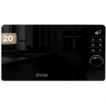 Microondas EVVO M20 Negro Espejo, 20L, Grill 800W, Multifunción, Temporizador 60 Minutos
