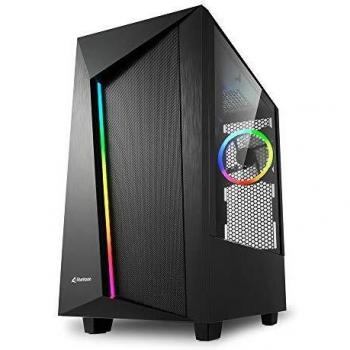 Sharkoon REV100 - Caja de Ordenador, PC Gaming, Semitorre ATX, Negro