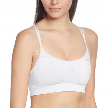 Odlo Bustier Sports Bra Seamless Top Soft - Sujetador para Mujer, Color Blanco, Talla XL