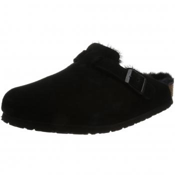 Birkenstock Boston Suede Leather Clogs - Black, Size UK 7