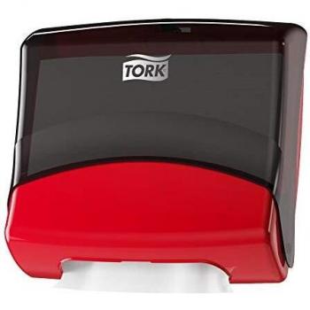 Dispensador de Toallitas de Papel Tork W4 Performance Montaje en Pared Negro/Rojo 654008