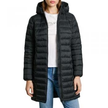 Pepe Jeans Ammy Long Women's Quilted Down Jacket with Removable Hood