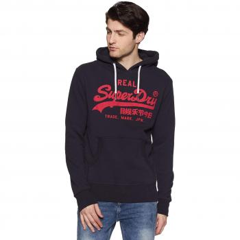 Superdry Vintage Logo Hood, suéter para Hombre, Azul