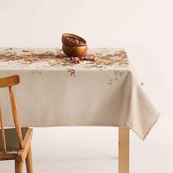 Mantel Antimanchas de Lino Estampado Wendy 140x300 cm