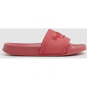 Chanclas Pepe Jeans para mujer, color coral, con tira ancha en empeine y logo en relieve