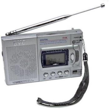 Radio BVC R938 Mini Radio Digital multibanda con Reloj y Despertador