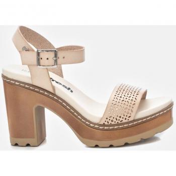 Sandalias Refresh 170777 Beige con Tacón de 10cm y Cierre de Hebilla
