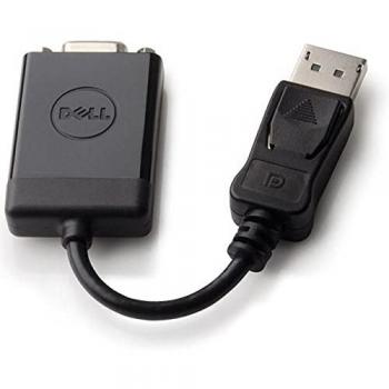 Adaptador de Video Dell DisplayPort a VGA - Conexión Estable, Alta Calidad y Resolución 1920 x 1200, Plug & Play, Color Negro