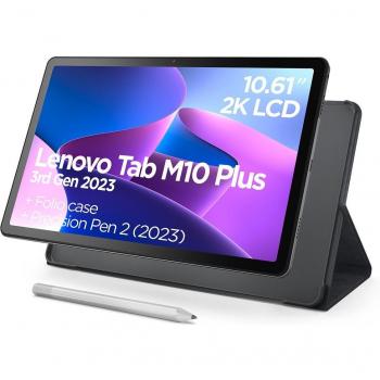Lenovo Tab M10 Plus (3rd Gen) 10.61 2K IPS Display, Qualcomm Snapdragon, 4GB RAM, 128GB Storage, Wi-Fi 5, Storm Grey + Folio Case + Pen