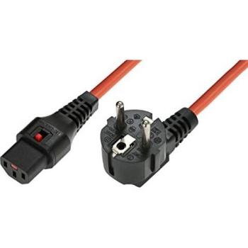 Microconnect EL248S Cable de Alimentación Naranja 3 m con Conector IEC y Enchufe Schuko en ángulo Recto