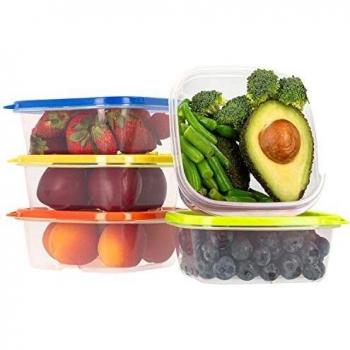 Oursson Recipientes Plastico para Alimentos Almacenaje Cocina Sin BPA | 5x400ml | Tapers para Comida Hermetico, Recipientes Transparente Reutilizable | Lunch Box Fiambrera Organizador Frigorifico
