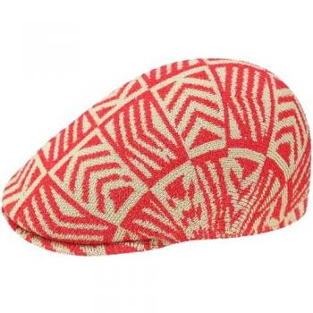 Kangol Network 507 Unisex Flat Cap - Red/Cayenne/Beige, Size M (56-57 cm)
