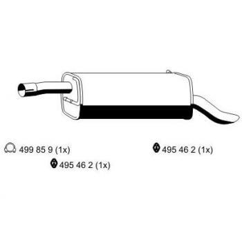 Silenciador trasero ERNST 313254 para Ford Fusion Break