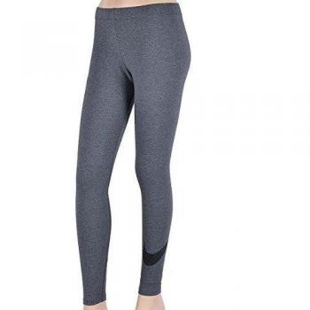 Nike Club Legging LRG Swoosh - Mallas para mujer, color gris / negro, talla L
