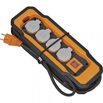 Regleta Profesional Brennenstuhl® IP54, 4 Salidas, Cable de 8m H07RN-F3G1.5