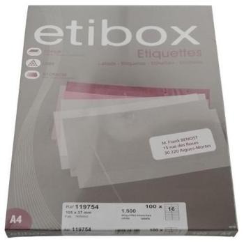 Etibox - ETIQUETAS ADH.IMPR. ETIBOX A4 BLANCA CAJ