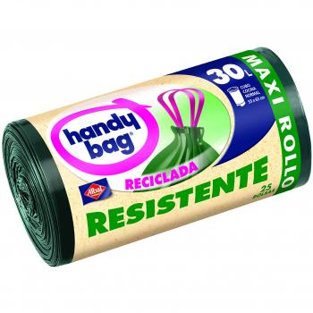 Handy Bag Bolsas de Basura 30L, 90% Reciclado, Resistentes, 25 Bolsas