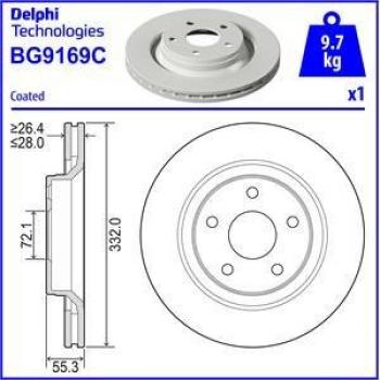 Disco de freno DELPHI BG9169C