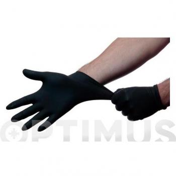 Guantes desechables de nitrilo negro 6 gr. sin polvo 100 uds