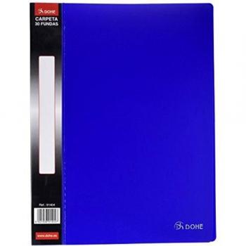Dohe 91404 - Carpeta 30 fundas, lomo personalizable, color azul