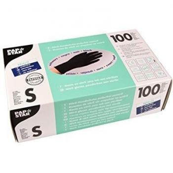100Guantes de nitrilo, sin polvo negro tamaño s
