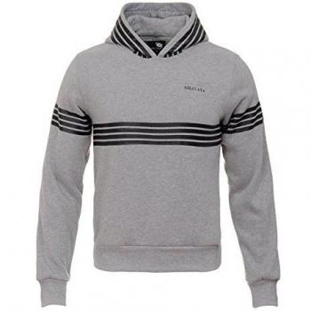 AIRAVATA Hombres Suéter Chándal Chico Larga Manga Moda Pull-Over Blanco Negra Raya Sudadera Con Capucha Sports Camisa De Entrenamiento