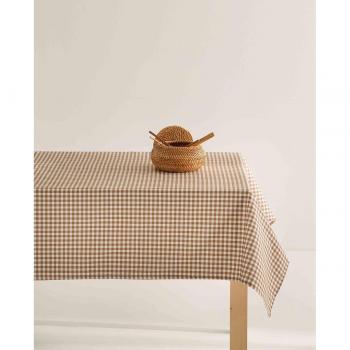 Mantel Antimanchas 100% Algodón Prent Taupe - Fácil Limpieza