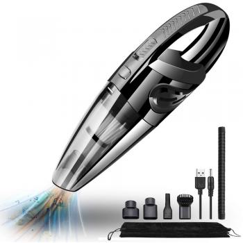 Gogotool Aspirador de Mano, Aspirador Mano Sin Cable de Doble Uso, Aspirador de Coche y Hogar Sin Cable, 6000PA/120W Aspirador Potente Sin Bolsa con Seco y Húmedo, Ruido Bajo