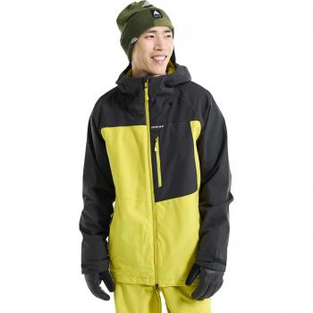 Chaqueta de esquí y snow Burton Lodgepole para hombre, color negro sulfur, con capucha, talla S