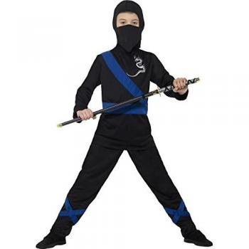 Disfraz de Ninja Negro y Azul para Niño - Smiffy's Talla S