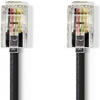 NEDIS Cables de telecomunicaciones Cable de Telecomunicaciones | RJ10 Macho - RJ10 Macho | 2,0 m | Negro Negro 5.0 m