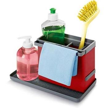 Metaltex Tidy-Tex - Organizador Modular de Limpieza de Cocina, Rojo