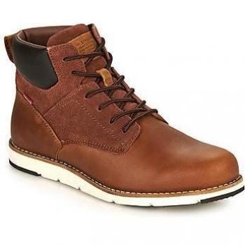 Botas de piel Jax Plus marrón Levi's para hombre, estilo montaña con cierre de cordones