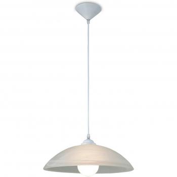 Colgante de techo tipo domo Chester blanco 1 bombilla E27 80cm vidrio de alabastro esmerilado con kit de suspensión blanco