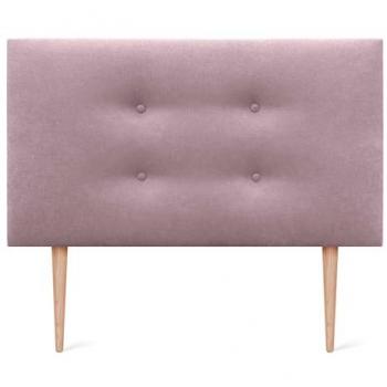 Cabecero Tapizado Aqualine de Polipiel o Tela con 2 Hileras de Botones en Color Salmón - 90x105cm con Patas para Camas 70/80/90