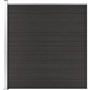 Panel de Valla WPC Negro 175x186 cm para Jardín y Espacios Exteriores