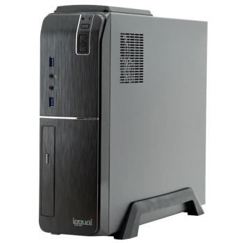 Iggual PSIPCH505 - Caja de Ordenador de Sobremesa, Micro ATX/ITX, Fuente Alimentación 500W, Certificación 80 Plus, USB 3.0, Color Negro