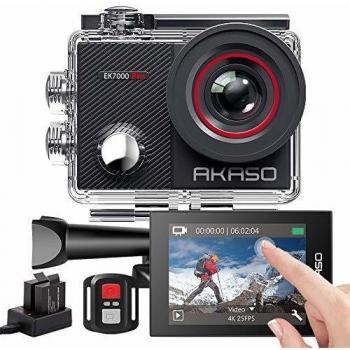 AKASO Cámara Deportiva 4K WiFi 20MP Cámara Sumergible Acuática 40M Impermeable Cámara de Acción Control Remoto EIS Ángulo Ajustable Multi Accesorios para Deporte Buceo Ciclismo Surf
