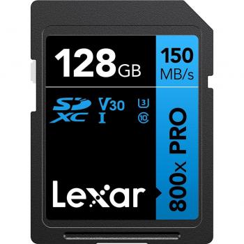 Tarjeta de memoria SD Lexar 800x PRO 128GB Clase 10 V30