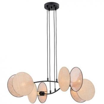 Lámpara de Suspensión Motif EPIKASA, Acero con recubrimiento de polvo, Negro y Beige, 82x100x70 cm