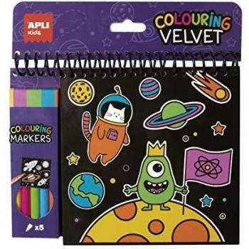 APLI Kids 18508 - Bloc Coloring Velvet con rotuladores