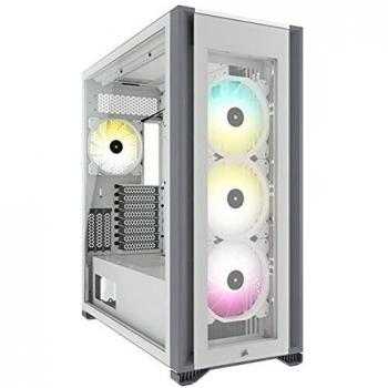 Corsair iCUE 7000X RGB Chasis para PC Inteligente ATX Full-Tower, Tres Paneles de Cristal Templado, Cuatro Ventiladores RGB de 140 mm Incluidos, Espacioso Interior, Blanco