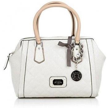 Bolso de mano polochon blanco Guess para mujer, colección Blossom