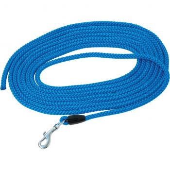 Correa larga para perros trenzada azul - 10 m largo, Ø 6 mm