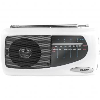Elbe RF-52 - Radio portátil, sintonizador analógico AM / FM, color blanco