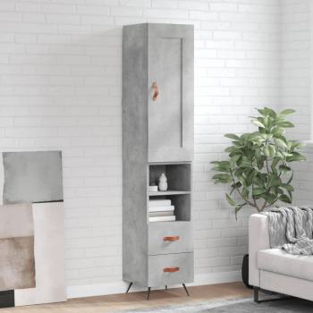 Armario de hormigón gris 34,5x34x180 cm madera multicapa Vidaxl