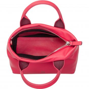 Bolso de mano multiposición de piel Dudu con bandolera de cadena, cuero auténtico, tamaño mini 22x13 cm, doble asa, cierre ZIP y extensiones