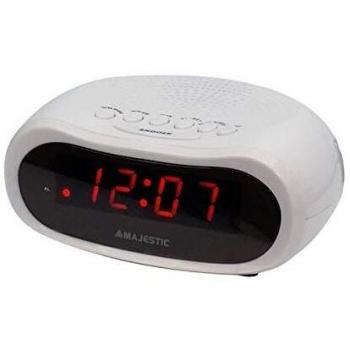 Despertador Digital Majestic SVE-232 Blanco con Alarma, Display LED 0.6” y Luminosidad Regulable