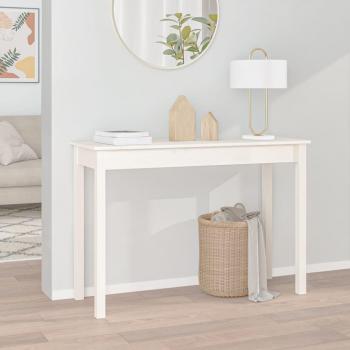 Mesa consola de madera maciza de pino blanco 110x40x75 cm, natural, gris y más, mesa de sofá, mesa de entrada para salón, consola de entrada, mueble recibidor, mesita, mesa auxiliar